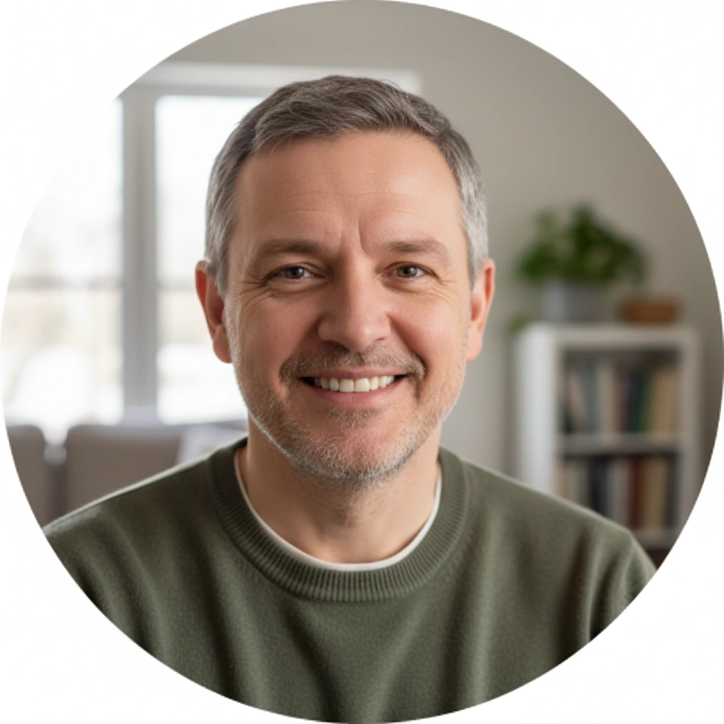 Portrait of a middle-aged man sharing his experience with ProstaVive